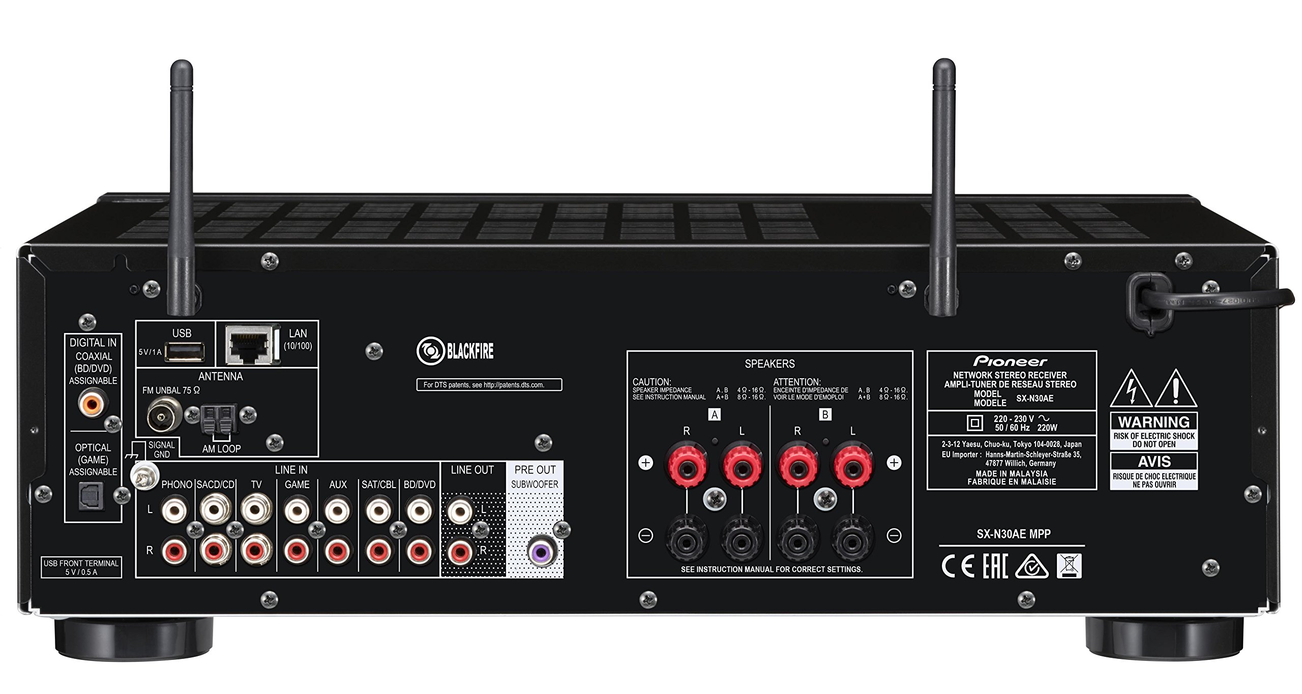 Pioneer SX-N30AE-B Multiroom Network Stereo Receiver with